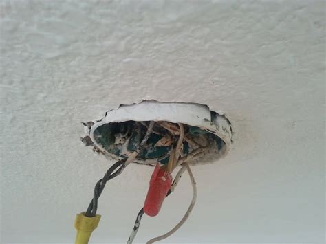 ceiling electrical box installation|replacing a ceiling electrical box.